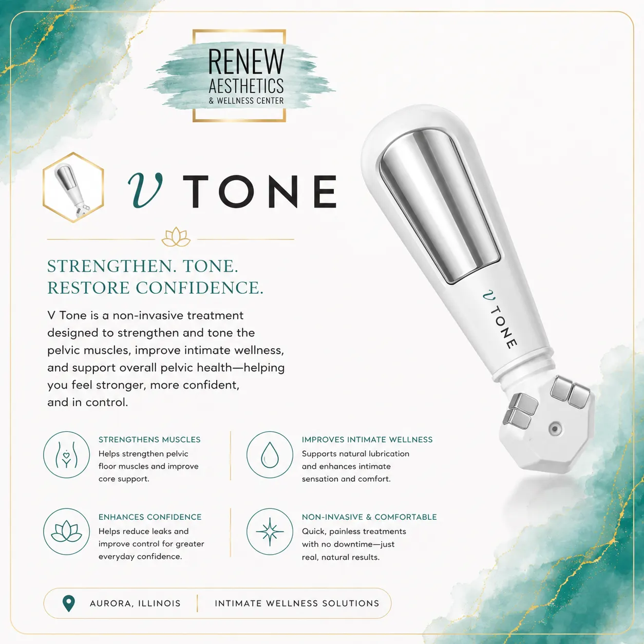 VTone pelvic floor technology at Renew Aesthetics